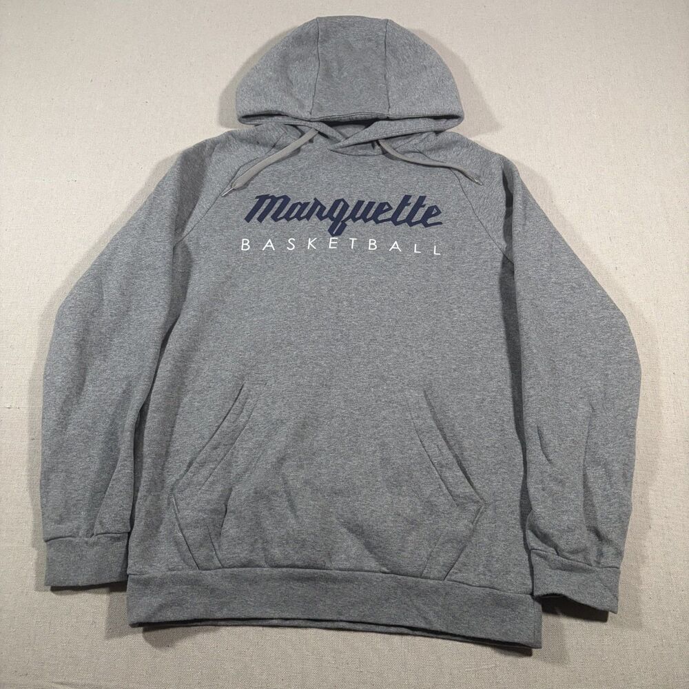 Air Jordan Marquette Golden Eagles Basketball Gray Fleece Hoodie Mens XL - Picture 1 of 6